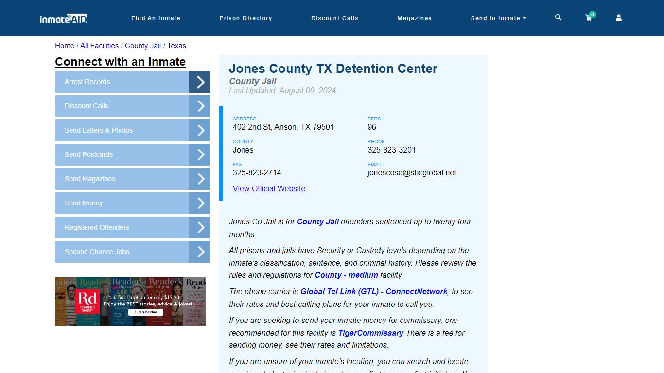 Jones County TX Detention Center - Inmate Locator